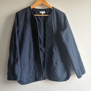 Orvis Navy Quilted Open Blazer